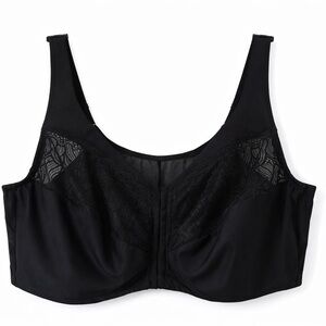 Glamorise Bra 56DD Black Magic Lift Front Closure Posture Back Support
